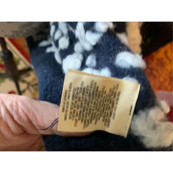 Anthropologie Sleeping on Snow Navy White Gray Open Cardigan Sweater - Picture 8 of 10